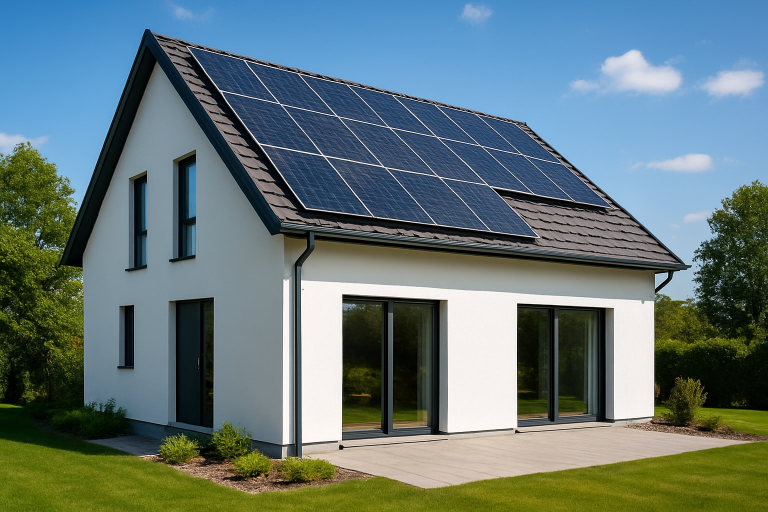 Maison passive avec permis de construire spécifique et réglementation appropriée.
